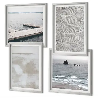 Multi-piece wall decor set abstract design with modern textures