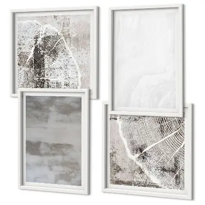 Abstract modern shapes wall art set 