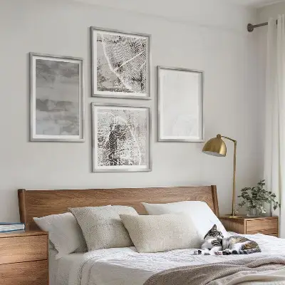 Abstract modern shapes wall art set 