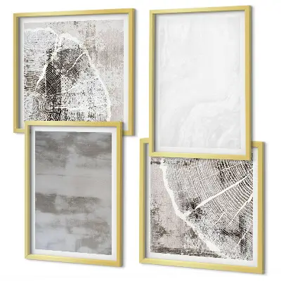 Abstract modern shapes wall art set 
