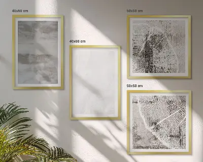 Abstract modern shapes wall art set 
