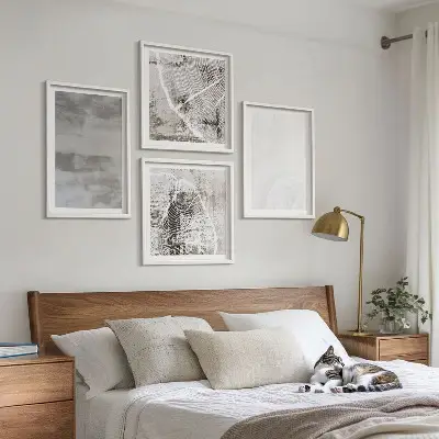 Abstract modern shapes wall art set 