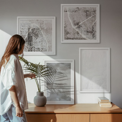 Wall art set Abstract modern shapes
