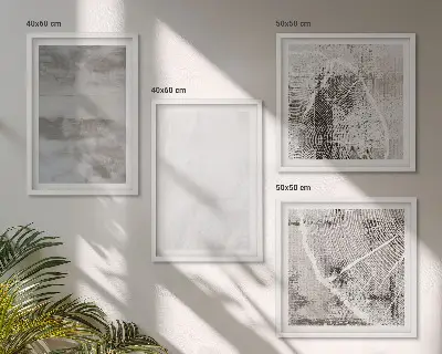 Abstract modern shapes wall art set 