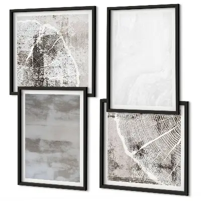 Abstract modern shapes wall art set 