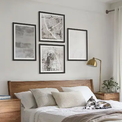 Abstract modern shapes wall art set 