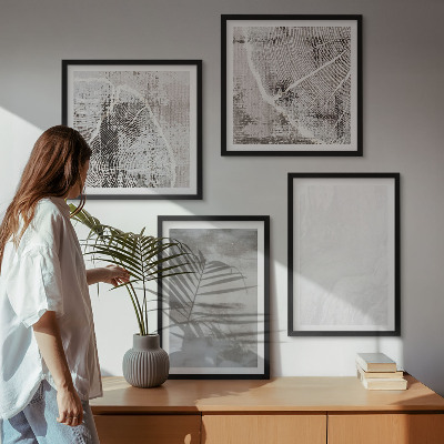 Wall art set Abstract modern shapes