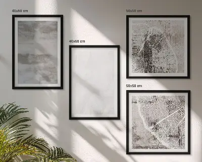 Abstract modern shapes wall art set 