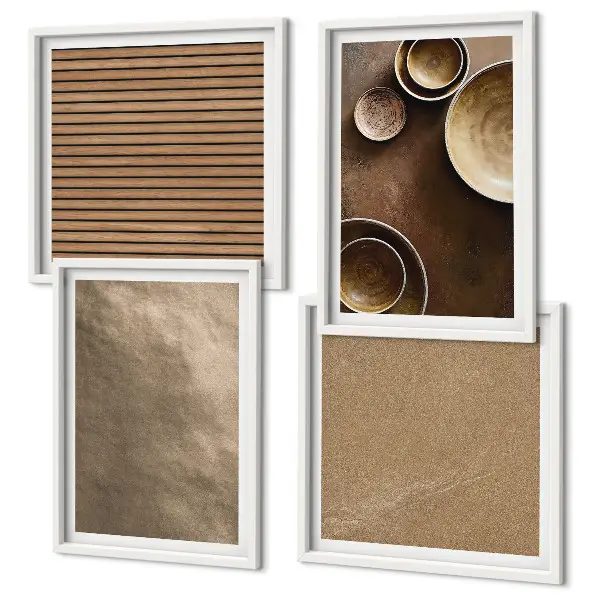 Modern stone structures wall art set of 4 pieces
