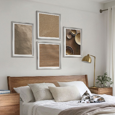 Set of 4 wall art pieces Modern stone structures
