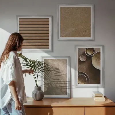 Modern stone structures wall art set of 4 pieces