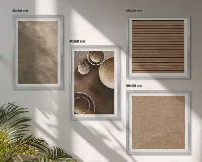 Modern stone structures wall art set of 4 pieces