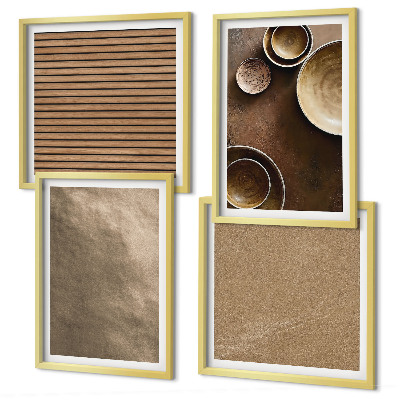 Set of 4 wall art pieces Modern stone structures