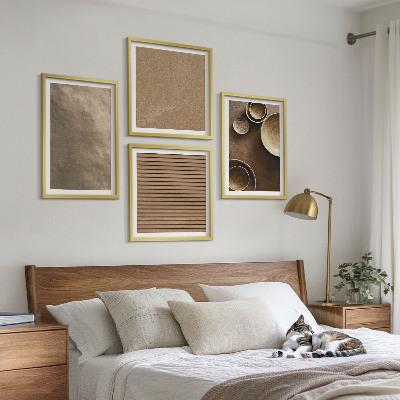 Set of 4 wall art pieces Modern stone structures