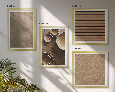 Set of 4 wall art pieces Modern stone structures