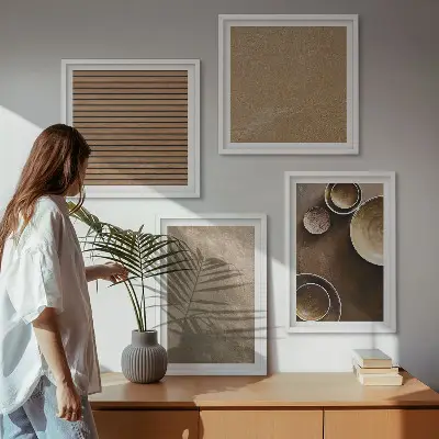 Modern stone structures wall art set of 4 pieces