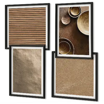 Modern stone structures wall art set of 4 pieces