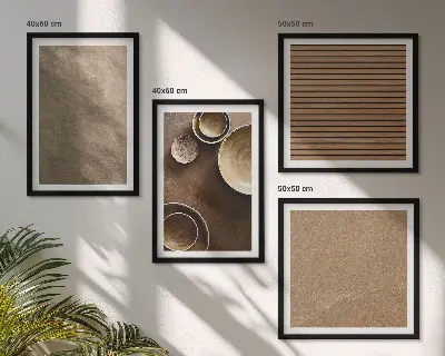 Modern stone structures wall art set of 4 pieces
