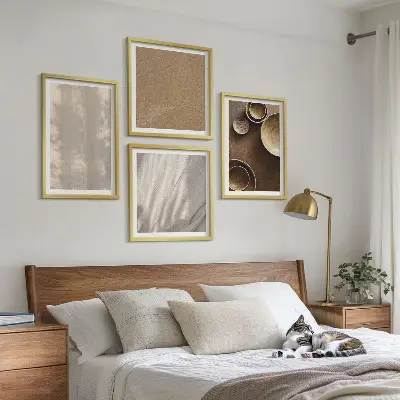Multi-piece wall decor set minimalist structures and textures