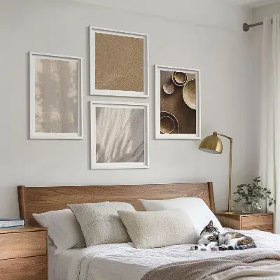 Multi-piece wall decor set minimalist structures and textures