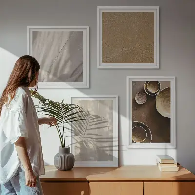 Multi-piece wall decor set minimalist structures and textures