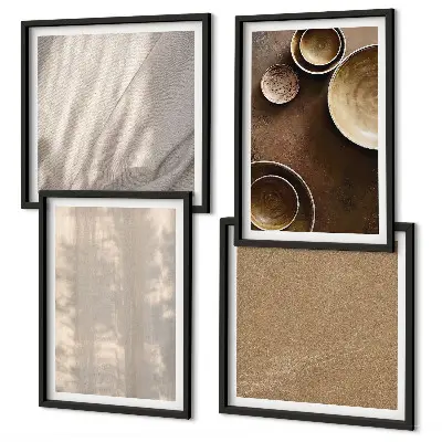 Multi-piece wall decor set minimalist structures and textures