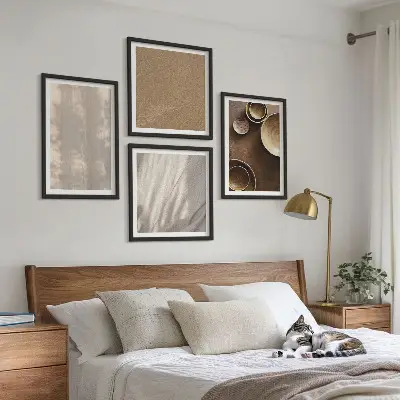 Multi-piece wall decor set minimalist structures and textures