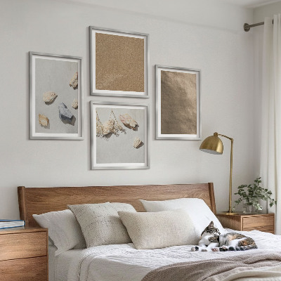 Set of 4 wall art pieces Beach stones natural structures
