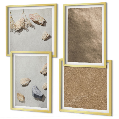 Set of 4 wall art pieces Beach stones natural structures