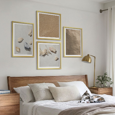 Set of 4 wall art pieces Beach stones natural structures