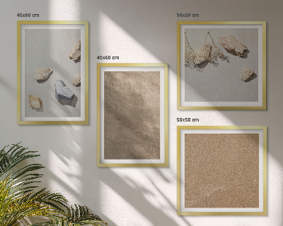 Set of 4 wall art pieces Beach stones natural structures