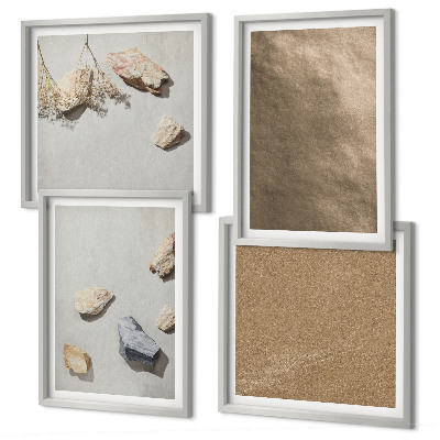 Set of 4 wall art pieces Beach stones natural structures