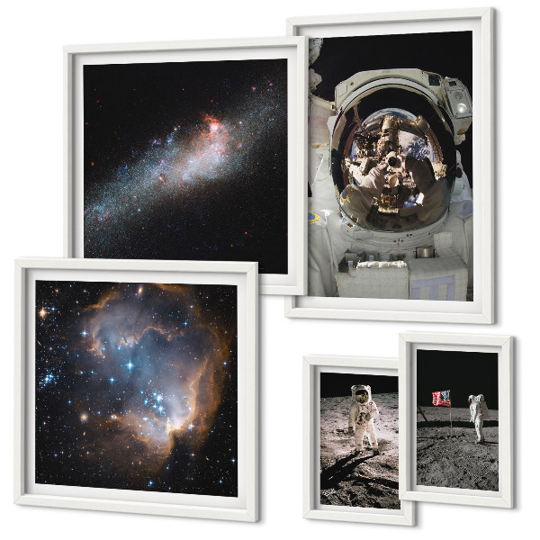 Framed photo set Astronauts landing on the Moon