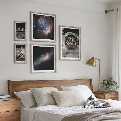 Framed photo set Astronauts landing on the Moon