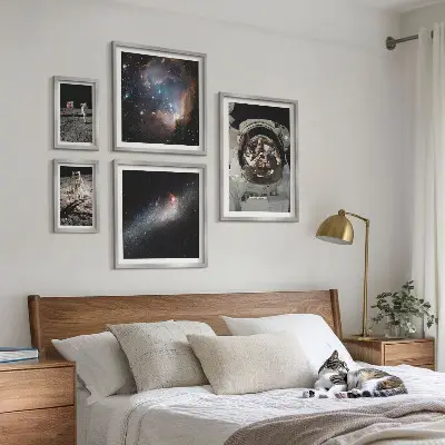 Astronauts landing on the Moon framed photo set