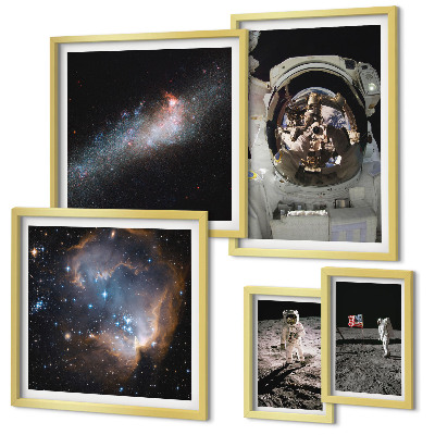 Framed photo set Astronauts landing on the Moon