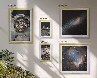 Framed photo set Astronauts landing on the Moon