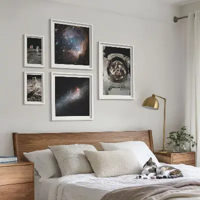 Astronauts landing on the Moon framed photo set
