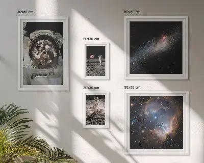 Astronauts landing on the Moon framed photo set