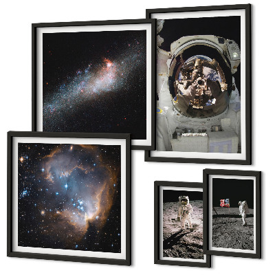 Framed photo set Astronauts landing on the Moon