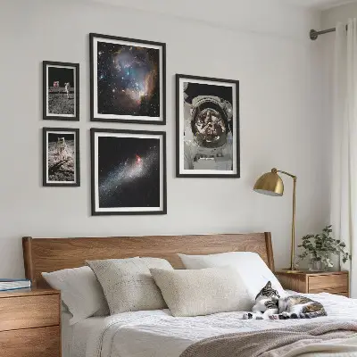 Astronauts landing on the Moon framed photo set