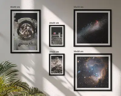 Astronauts landing on the Moon framed photo set