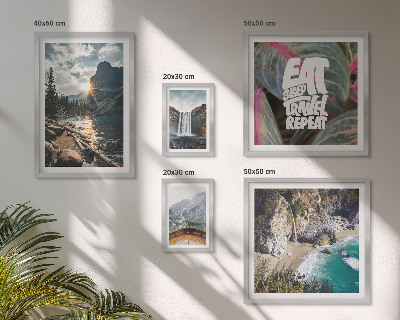 Set of 5 wall art pieces Landscapes of mountain waterfalls