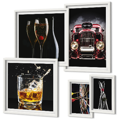 Gallery wall Stylish retro car and drink themes
