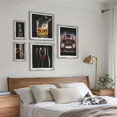 Gallery wall Stylish retro car and drink themes