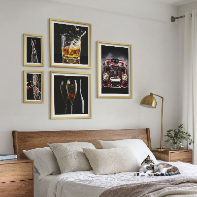 Gallery wall Stylish retro car and drink themes