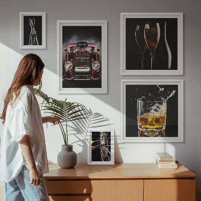 Gallery wall Stylish retro car and drink themes