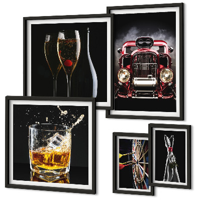Gallery wall Stylish retro car and drink themes