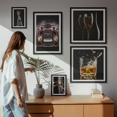 Gallery wall Stylish retro car and drink themes