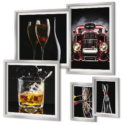 Gallery wall Stylish retro car and drink themes